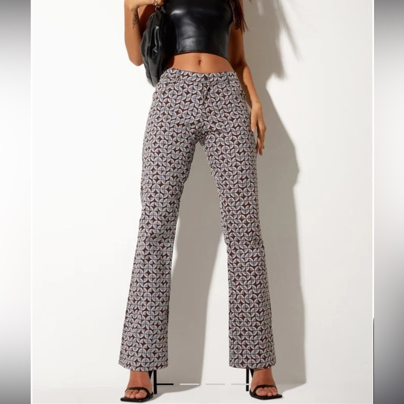 Motel Rocks Pants - MOTEL • Jopan Flare Trouser in Retro Tile